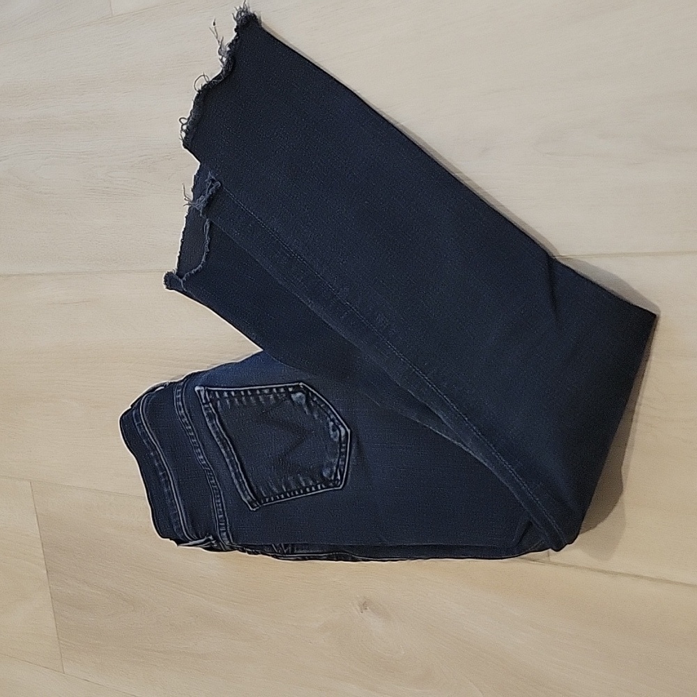 Mother Denim The Insider Crop Stem Hem Fray Jeans - Night in Paris - sz 24